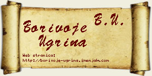 Borivoje Ugrina vizit kartica